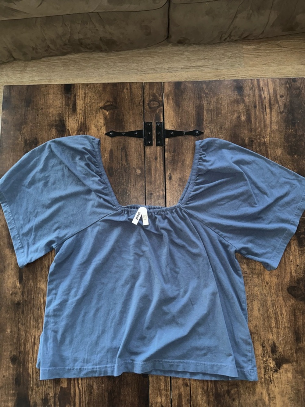 Pact Women's Slate Blue Scoop-Neck Crop Top